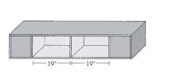 Einsatzplatte rechts und links, Nutzbreite 2 x 39 TE