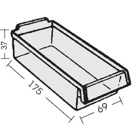 Klarsichtkasten 69 x 37 x 175mm