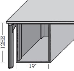 19" -Unterschrank fest montiert